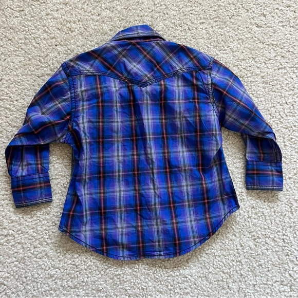 Wrangler 20X Long Sleeve Button Down Shirt Kids Boys Size XXS 2T-3T Plaid - Picture 11 of 11